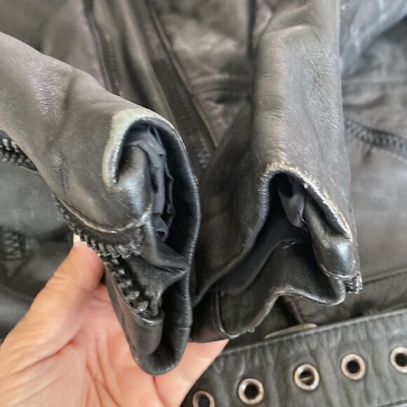 Vintage Hein Gericke AMF Harley Davidson Motorcycle Racing Black Leather Jacket - Picture 16 of 16